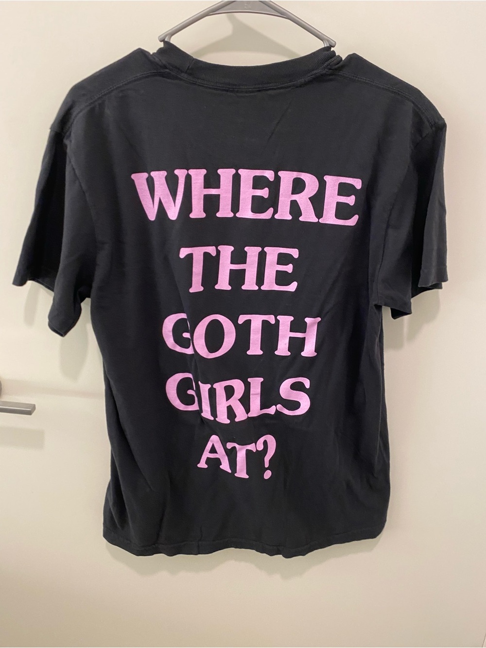 WhitePhosphor 'Where The Goth Girls At?' Black Graphic Tee Shirt